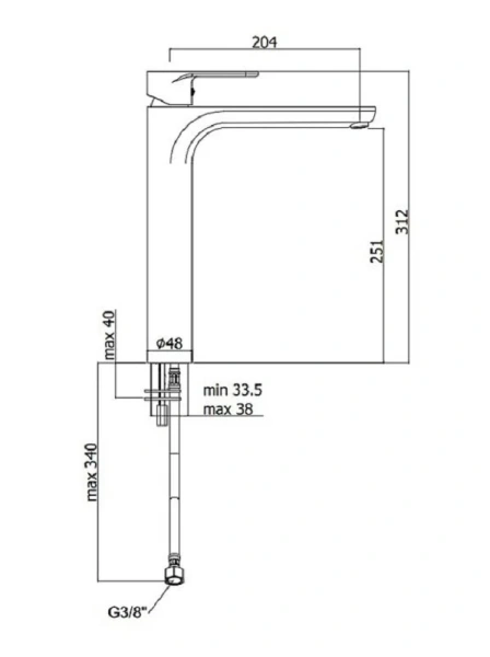 Смеситель для раковины Paffoni Green однорычажный, хром GR081CR (детальная фотография), для раковины