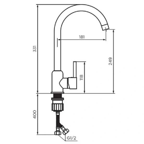 Смеситель для кухни Dorff Logic хром D3007000 (детальная фотография), для кухни