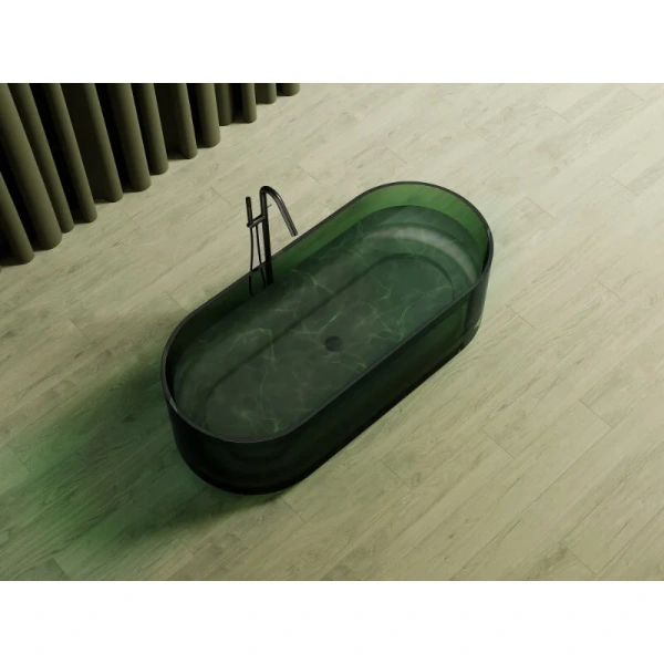 Ванна из полиэфирной смолы Abber Kristall 170x75 см зеленая AT9708Emerald (детальная фотография), современныe, hi-tech