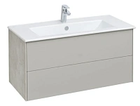 Тумба под раковину подвесная Акватон Сохо 100 см слэйт/галька серая