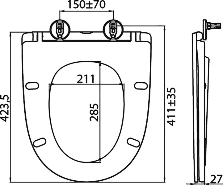 Крышка-сидение с микролифтом BelBagno Lounge белая, петли хром BB045/051SC (детальная фотография), с микролифтом