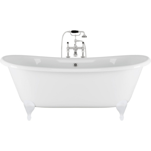 Ванна чугунная Devon & Devon Admiral 182х81 см два отверстия под смеситель, ножки белые 2MRADMIRALFPSBIDD (детальная фотография)