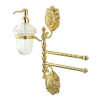 Полотенцедержатель с дозатором для мыла Migliore Cleopatra золото