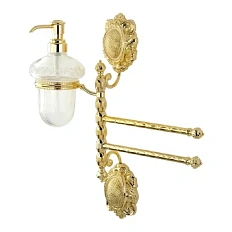 Полотенцедержатель с дозатором для мыла Migliore Cleopatra золото