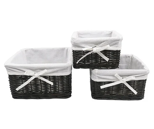 Корзина для белья WasserKRAFT Alme темно-коричневая WB-150-S (детальная фотография), напольные