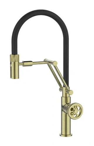 Смеситель для кухни IDDIS Grange золото/черный - фото 3