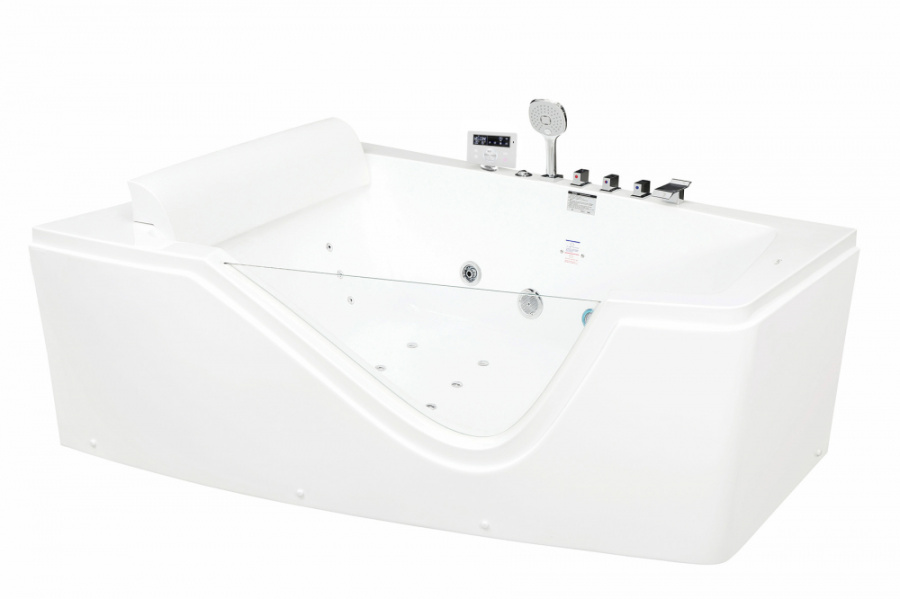 Акриловая ванна левосторонняя пристенная Gemy G9056 K L (детальная фотография), акриловые, стеклянные