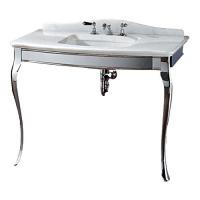 Консоль с мраморной столешницей, цвет хром, цвет мрамора Afyon Bianco, Devon&Devon Jacqueline