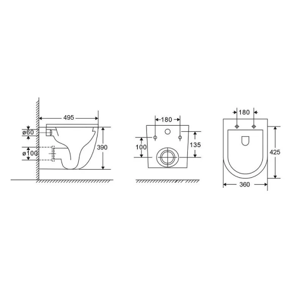 Унитаз подвесной Vincea Bien белый VT1-51T (детальная фотография), подвесные, встраиваемые
