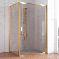 Душевой уголок профиль золотой стекло бронза Vegas-glass