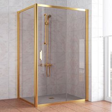 Душевой уголок профиль золотой стекло бронза Vegas-glass