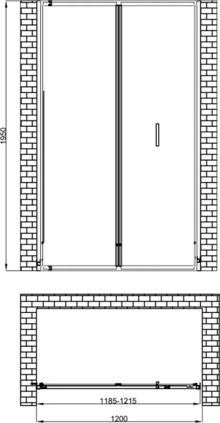 Душевая дверь в нишу Berges Legos LS-4 120 см складная 062030 (детальная фотография), хром