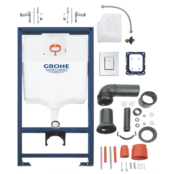 Инсталляция для унитаза Grohe Rapid SL с кнопкой смыва хром 38772001 (детальная фотография), для унитаза