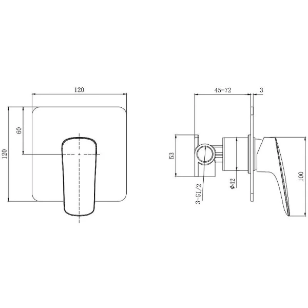 Смеситель для душа Акватек Вега хром AQ1066CR (детальная фотография), для душа
