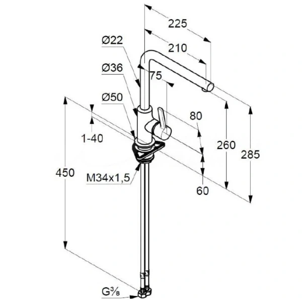 Смеситель для кухни Kludi L-ine черный матовый 408033975 (детальная фотография), для кухни