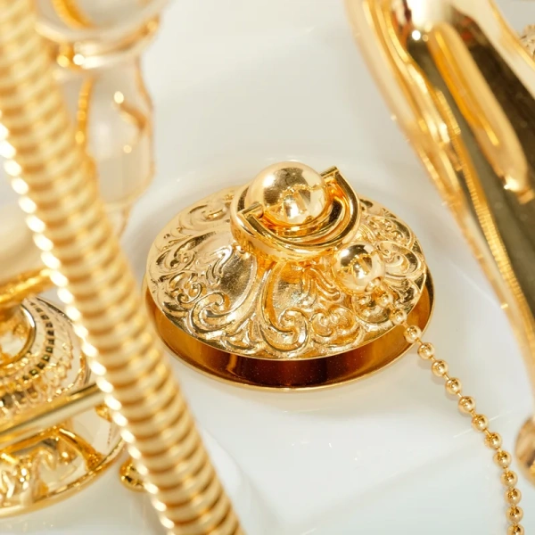 Ванна из искусственного камня Migliore Impero 180х87 см фурнитура золото 26925 (детальная фотография), прямоугольные