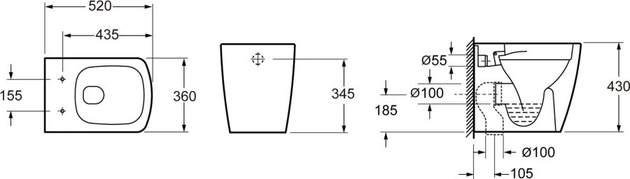 Унитаз напольный Lavinia Boho Aveo безободковый 3306003R (детальная фотография), белые index_1