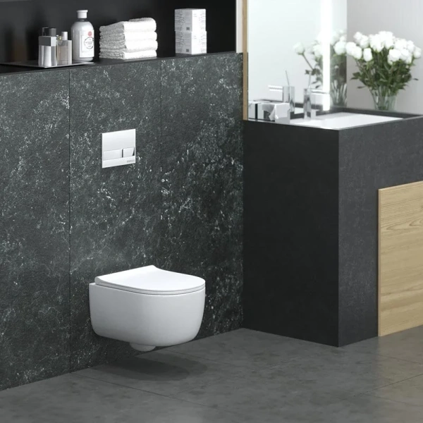 Унитаз подвесной BERGES Ego безободковый 082111 (детальная фотография), безободковые, сиденье с микролифтом 