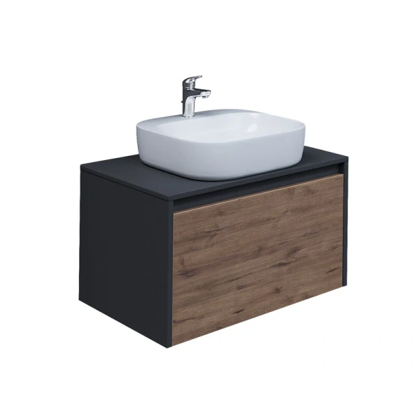 Тумба под раковину подвесная Grossman Смарт 70 см веллигтон/графит 107009 (детальная фотография), подвесная, пристенная