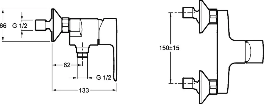Смеситель для душа Jacob Delafon July однорычажный E16029-4-CP (детальная фотография), для душа