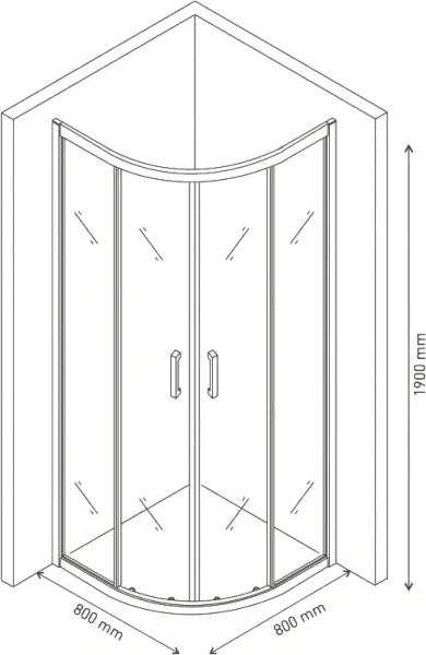 Душевой уголок BERGES Solo 80x80 см стекло прозрачное 061101 (детальная фотография), современные, hi-tech