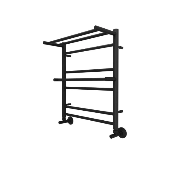 Полотенцесушитель водяной Акватек Альфа 50x60 см черный муар AQ RRP0760BL (детальная фотография), лесенка, вертикальные
