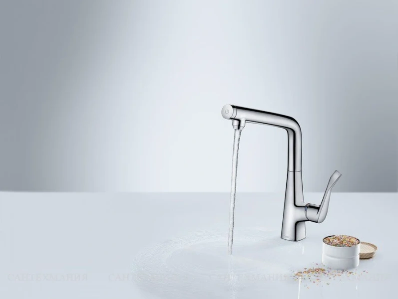 Смеситель для кухни однорычажный Hansgrohe Metris Select 260 хром 14847000 (детальная фотография), высокие