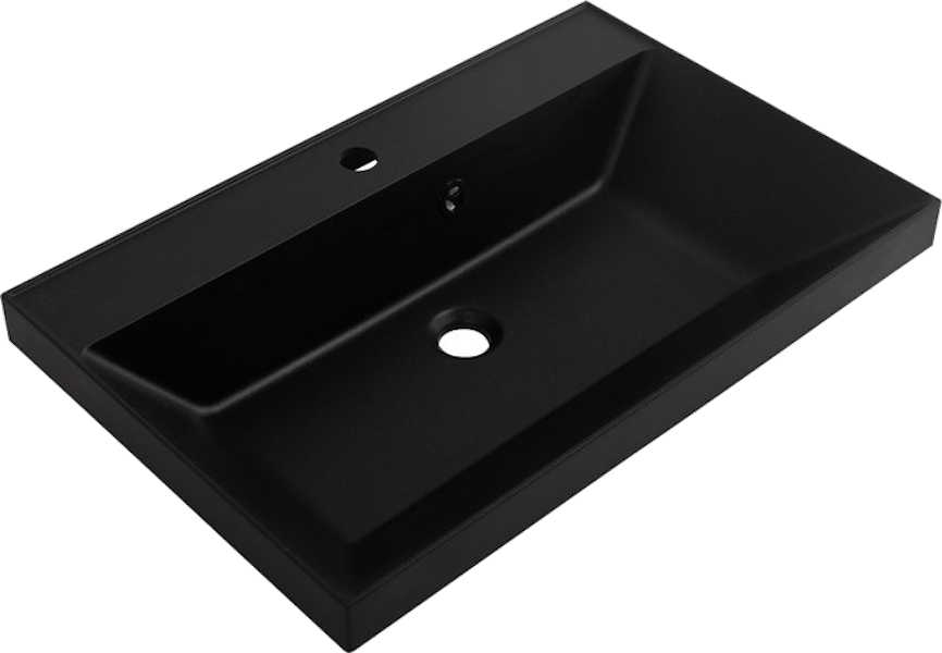 Раковина мебельная BelBagno 70 см черная матовая BB700/450-LV-ART-AST-NERO (детальная фотография)