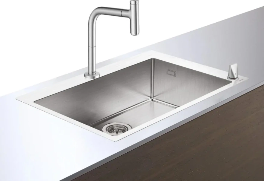 Мойка для кухни Hansgrohe C71-F660-08 сталь 43202800 (детальная фотография), врезные
