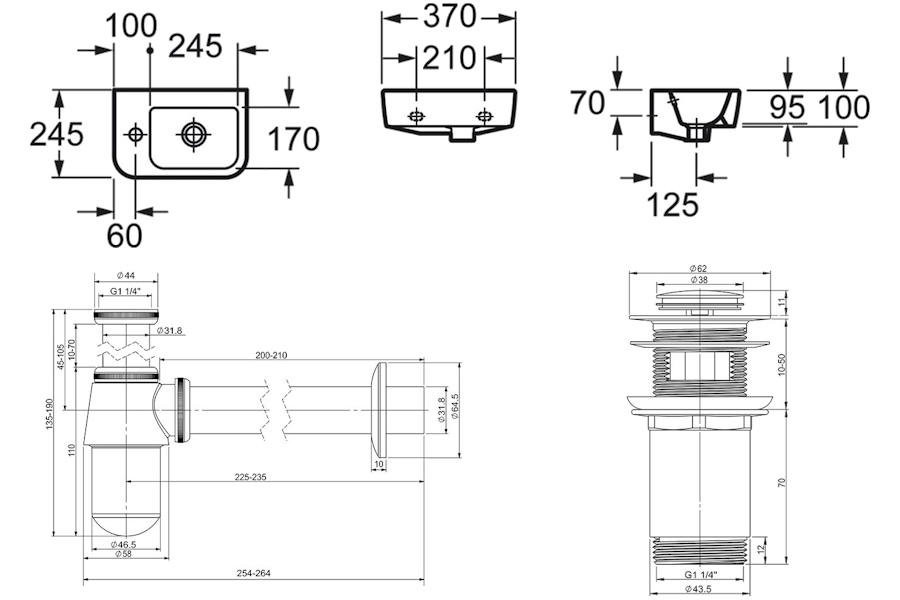 Схема (детальная фотография), подвесные, пристенные