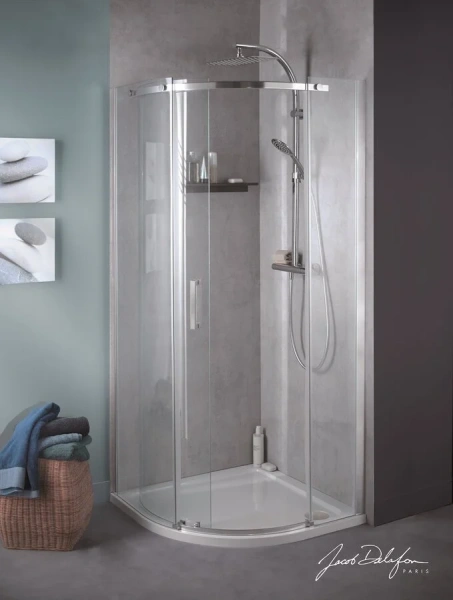 Душевой уголок Jacob Delafon Contra 90х90 см левосторонний, прозрачное стекло E22R90L-GA (детальная фотография), хром