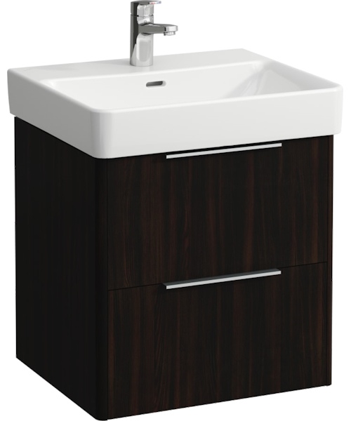 Раковина Laufen Pro S 55 см с 1 отверстием для смесителя, с отверстием перелива 8.1096.2.000.104.1 (детальная фотография), прямоугольной формы, тюльпан