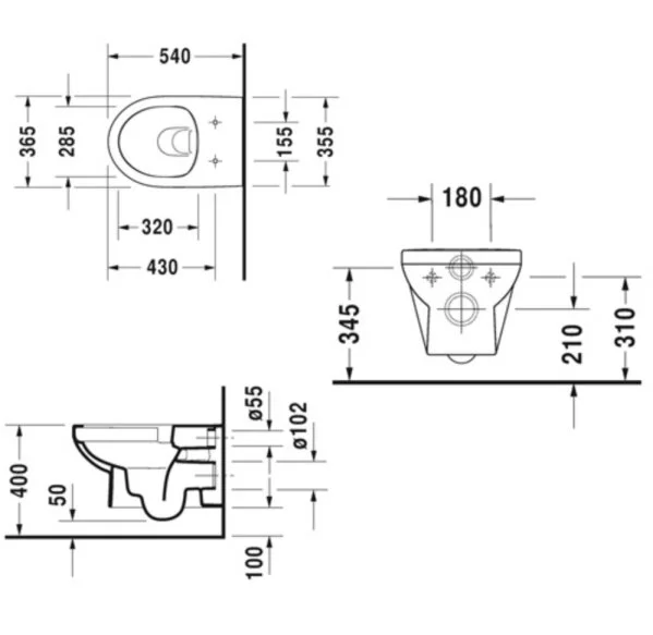 Унитаз подвесной Duravit DuraStyle Basic с крышкой 45620900A1 (детальная фотография), подвесные, встраиваемые
