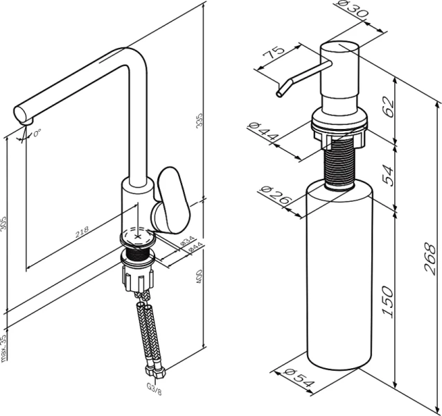 Смеситель для кухни Am.Pm Like сатин F8005D11 (детальная фотография), с 1 монтажным отверстием