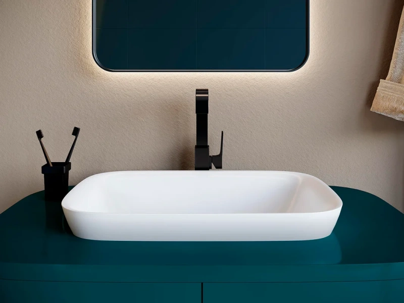 Раковина Salini Marea 02 60 см белый матовый 1802202M (детальная фотография), встраиваемые (в столешницу), пристенные