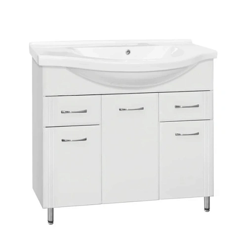 Тумба под раковину напольная Style Line Эко Стандарт 96 см белая - фото 1