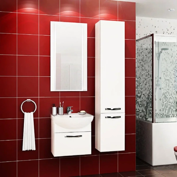 Тумба под раковину подвесная Акватон Ария 50 см белая 1A140301AA010 (детальная фотография), современная, hi-tech