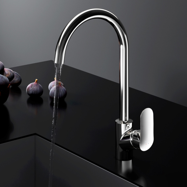 Смеситель для кухни Am.Pm Like с высоким изливом хром F8007100 (детальная фотография), современные, hi-tech