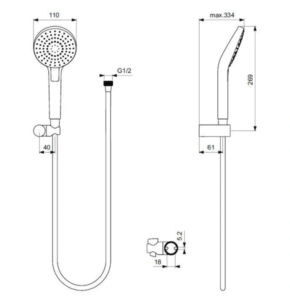 Душевой комплект Ideal Standard Ceraflex с внутренней частью BC447AA (детальная фотография), хром index_1