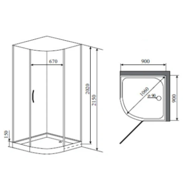 Душевая кабина Timo ARMO H-506 (детальная фотография), c низким поддоном