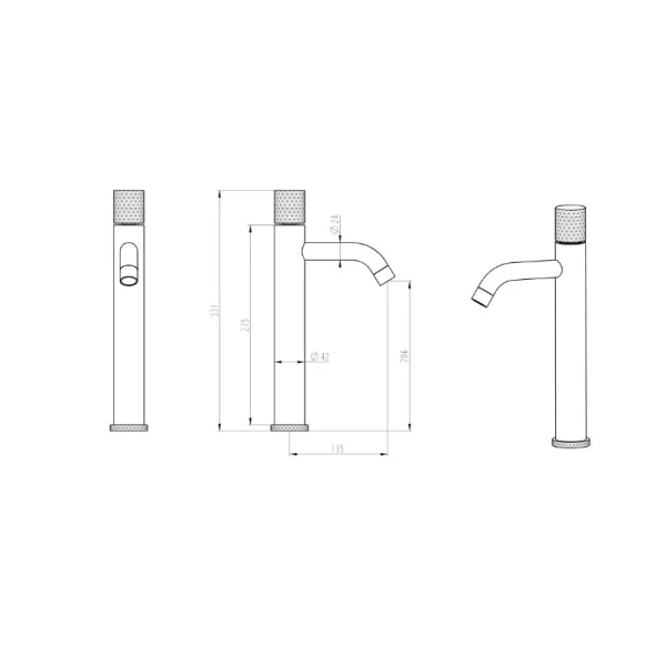 Смеситель для раковины Boheme Stick хром 122-CRCR.3 (детальная фотография), для раковины