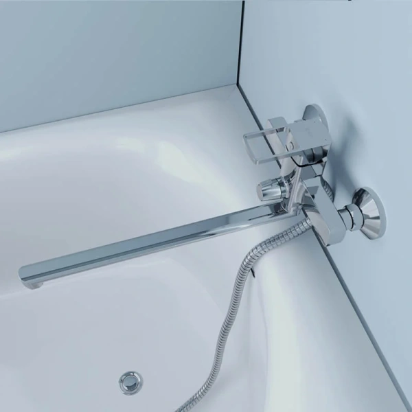 Смеситель для ванны IDDIS Bild с длинным изливом BILSB00i10WA (детальная фотография), хром