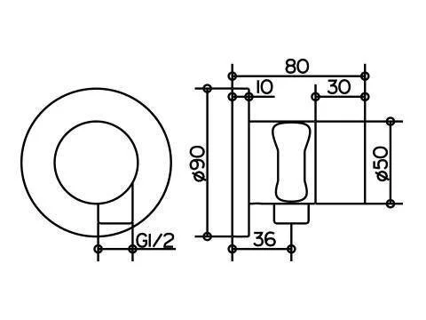 Встраиваемый переключатель на 2 потребителя с выводом для шланга и держателем лейки DN 15 Keuco IXMO 59556 010201 (детальная фотография), в наличии