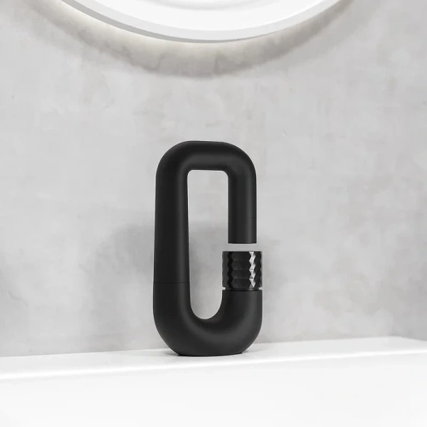 Смеситель для раковины IDDIS Twist черный матовый TWIBLBTi01 (детальная фотография), современные, hi-tech, декорированные