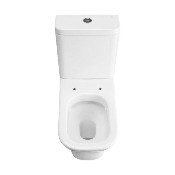 Унитаз компакт Roca The Gap 342477000 горизонтальный выпуск (детальная фотография), с горизонтальным, прямым выпуском, с прямым выпуском