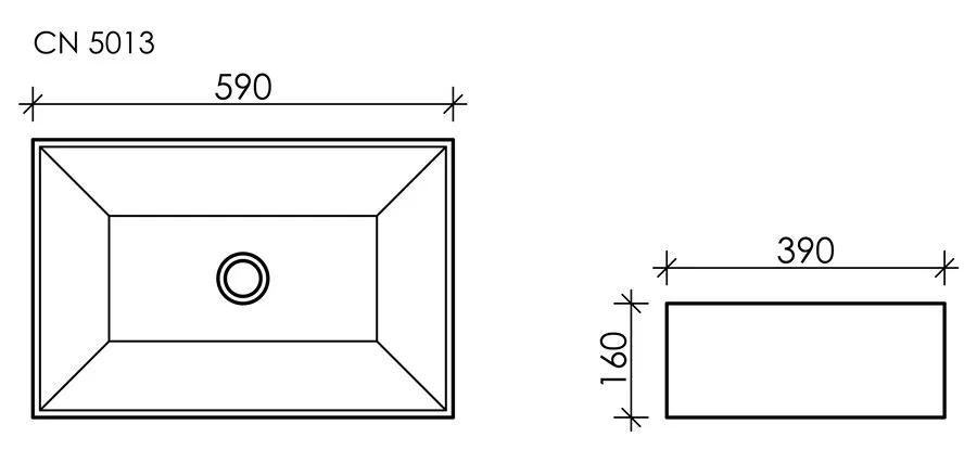 Раковина Ceramica Nova Element 59 см накладная CN5013 (детальная фотография), из санфарфора