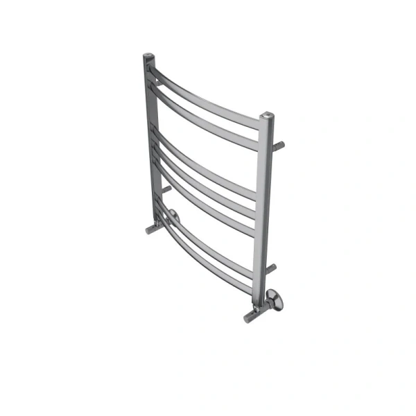 Полотенцесушитель водяной Акватек Лугано 50x60 см хром AQ DOC0760CH (детальная фотография), для систем горячего водоснабжения, для систем отопления, с нижним подключением