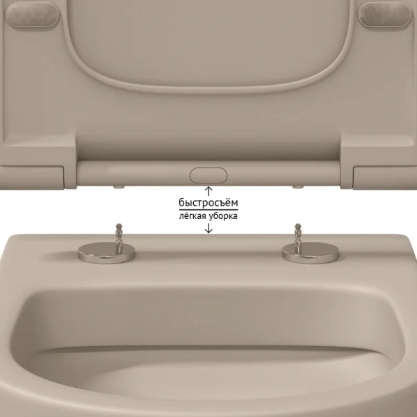 Унитаз подвесной BERGES Ego матовый жасмин 082728 (детальная фотография), подвесные, встраиваемые