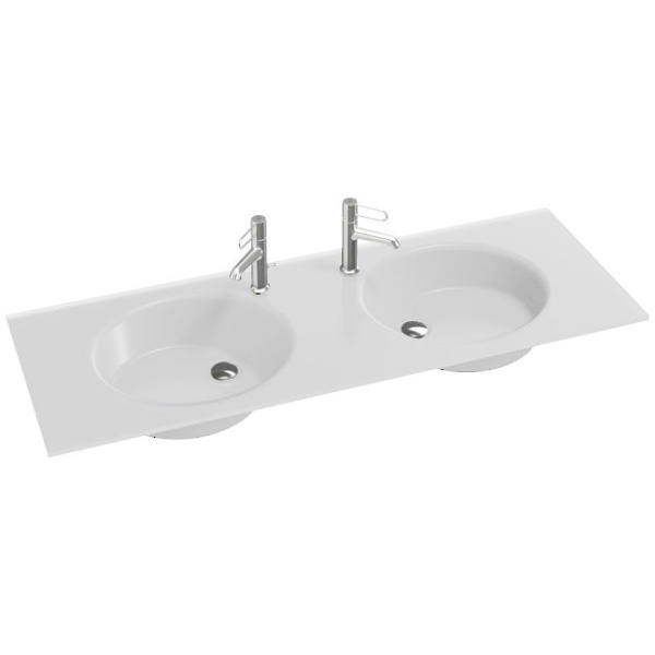 Раковина Jacob Delafon Odeon Rive Gauche 141 см матовый белый EB2566-DE1 (детальная фотография)