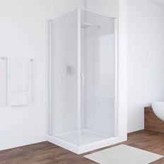 Душевой уголок профиль белый стекло прозрачное Vegas-glass